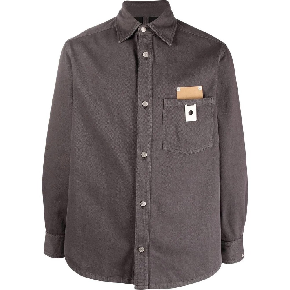 Craig Green Mens Charcoal Grey Cotton Twill Eyelet Worker Shirt XL New‎ NWT